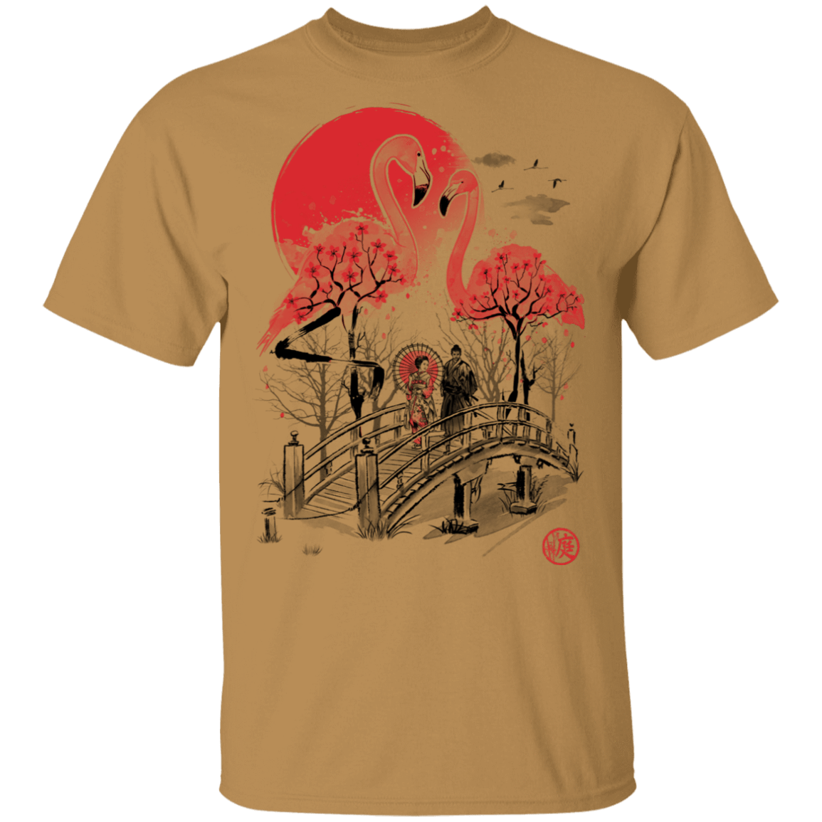 T-Shirts Old Gold / S Flamingo Garden T-Shirt