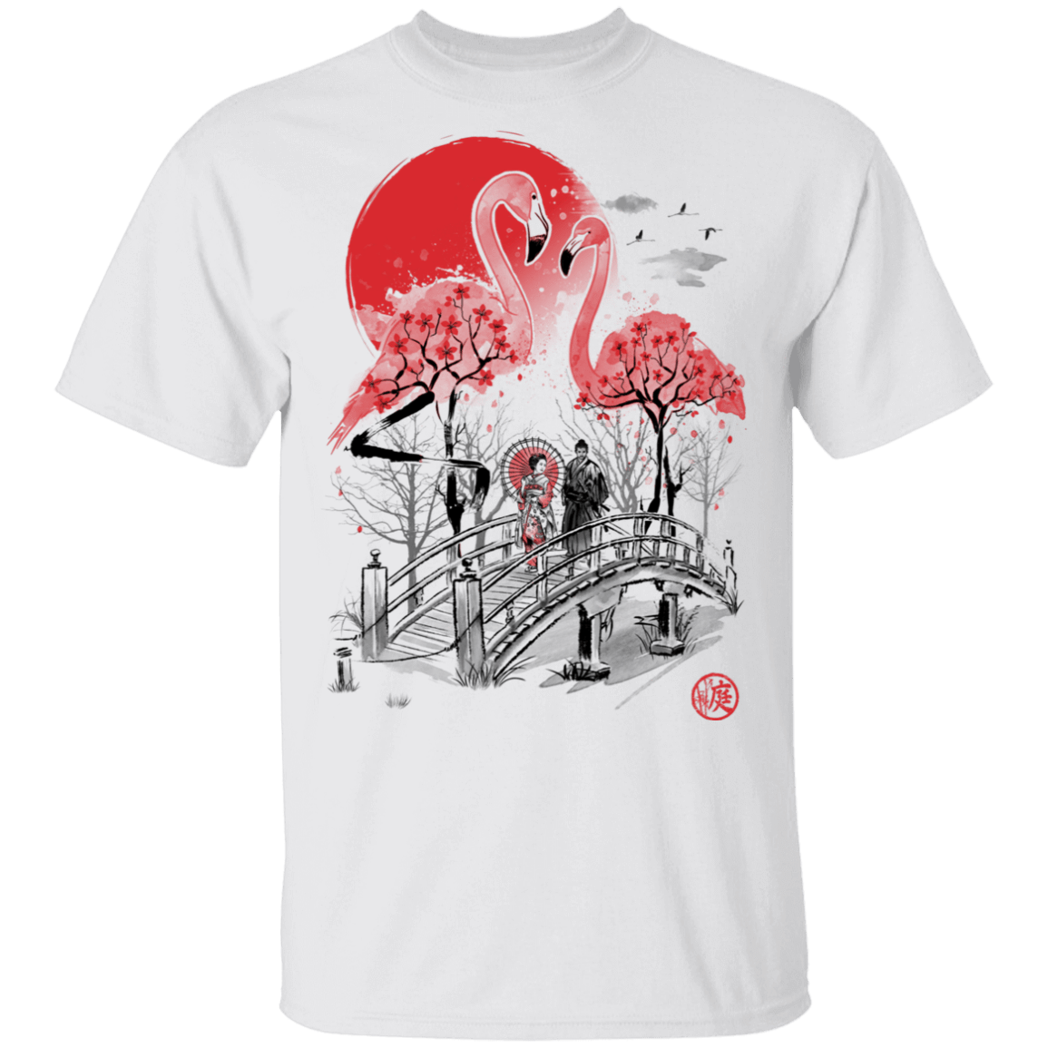 T-Shirts White / S Flamingo Garden T-Shirt