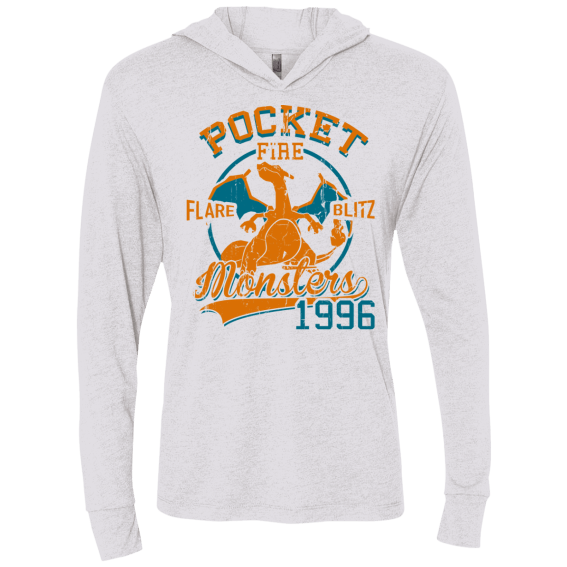 T-Shirts Heather White / X-Small FLARE BLITZ Triblend Long Sleeve Hoodie Tee