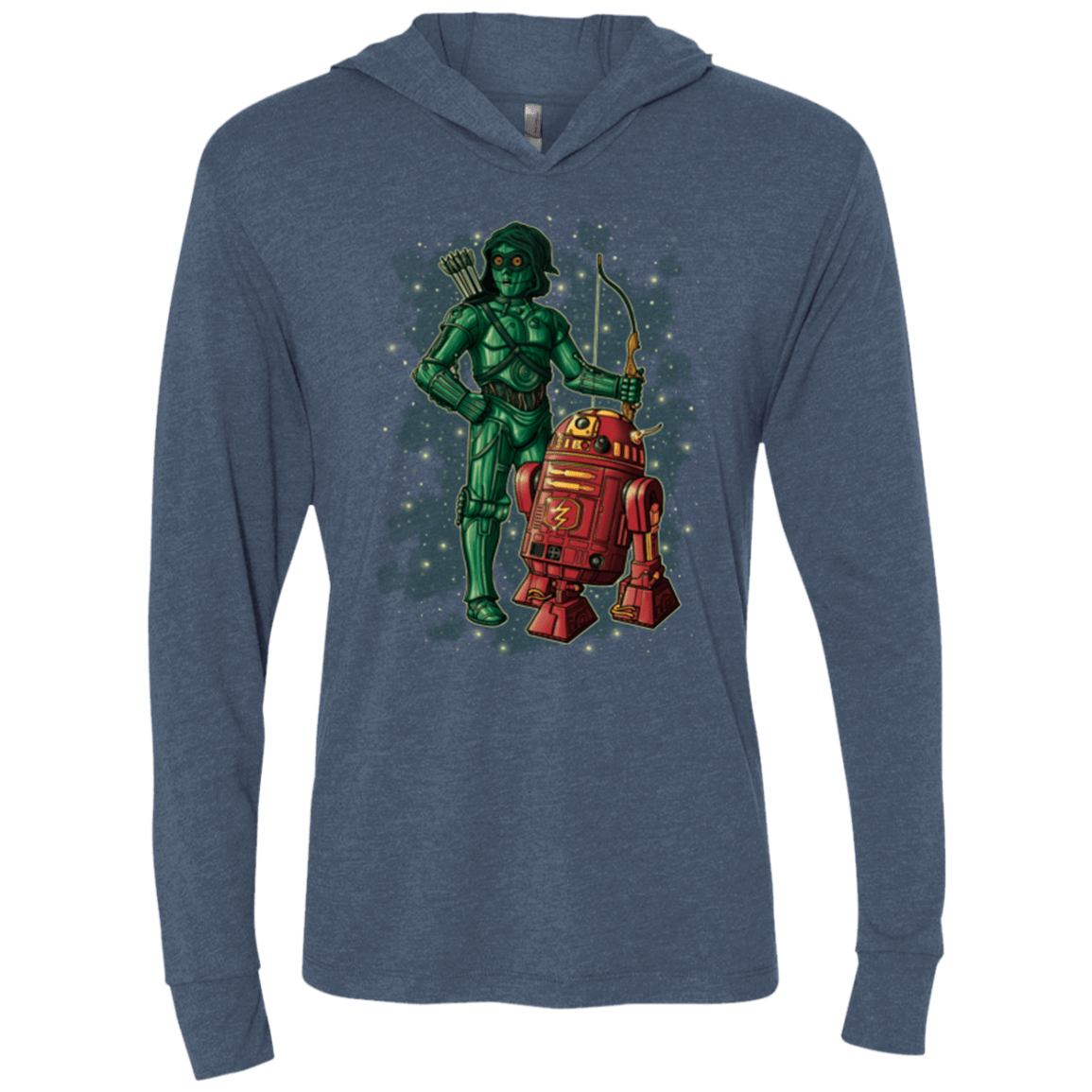 T-Shirts Indigo / X-Small Flash and Arrow Triblend Long Sleeve Hoodie Tee