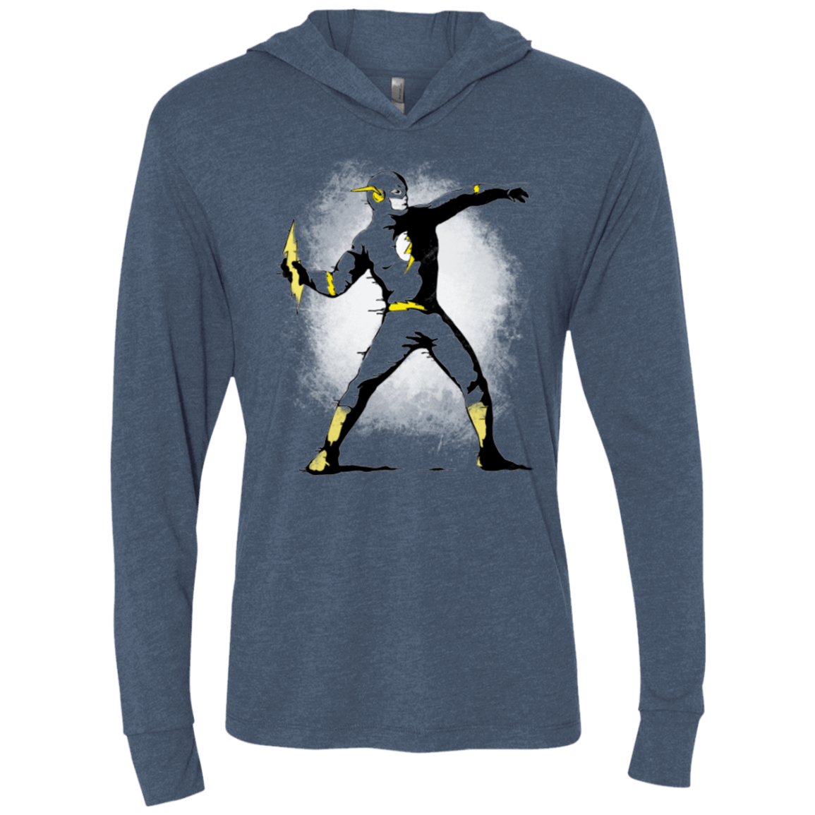 T-Shirts Indigo / X-Small Flashsy Triblend Long Sleeve Hoodie Tee