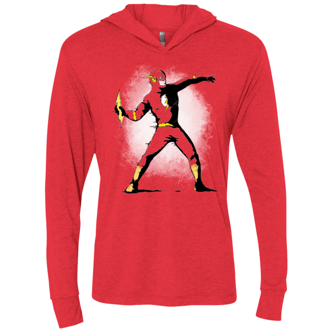 T-Shirts Vintage Red / X-Small Flashsy Triblend Long Sleeve Hoodie Tee