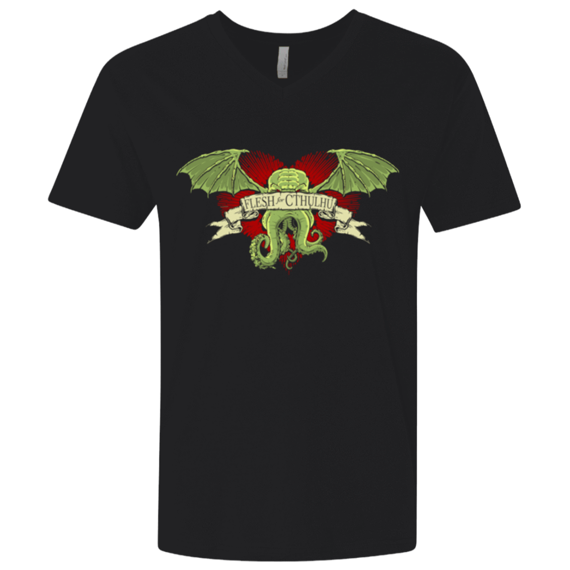 T-Shirts Black / X-Small Flesh For Cthulhu Men's Premium V-Neck
