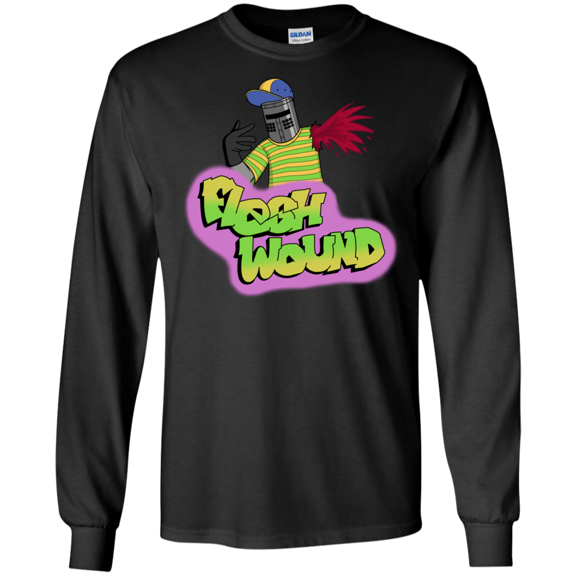 T-Shirts Black / S Flesh Wound Long Sleeve T-Shirt