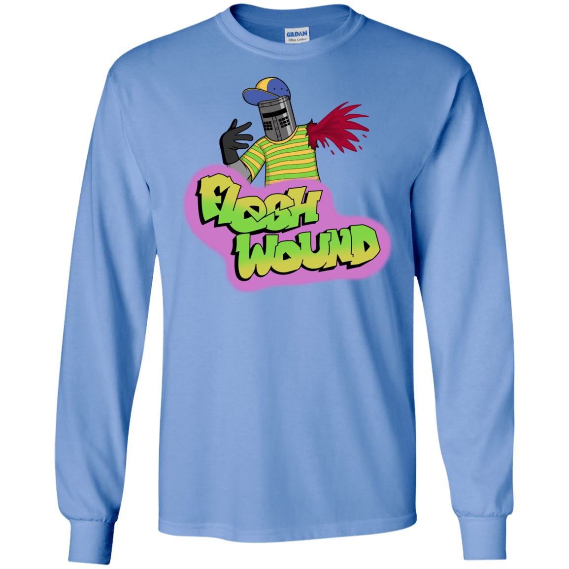 T-Shirts Carolina Blue / S Flesh Wound Long Sleeve T-Shirt