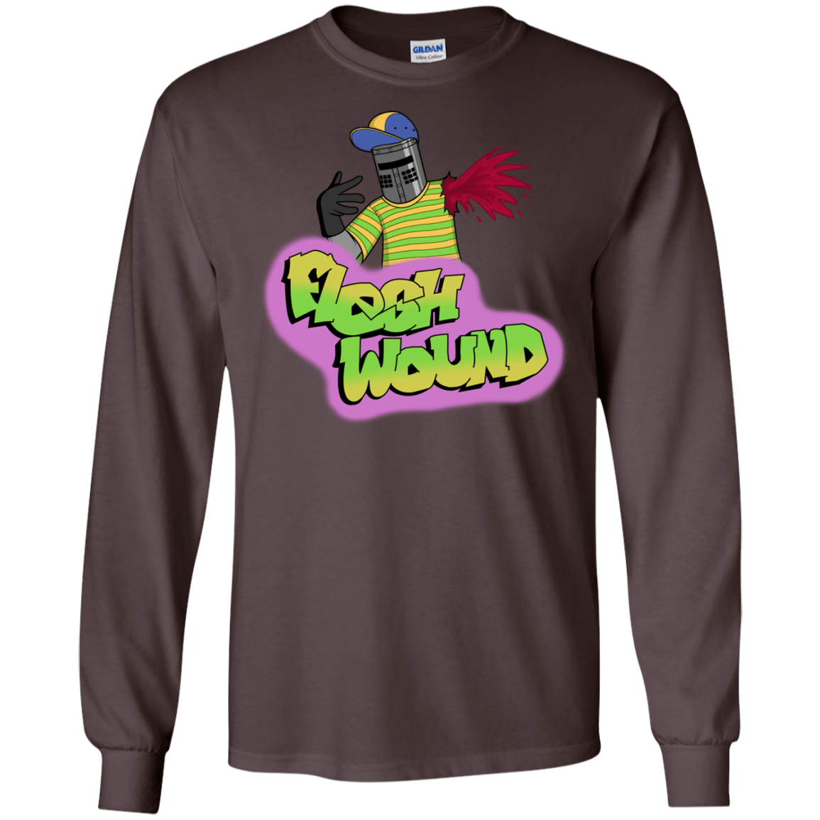 T-Shirts Dark Chocolate / S Flesh Wound Long Sleeve T-Shirt