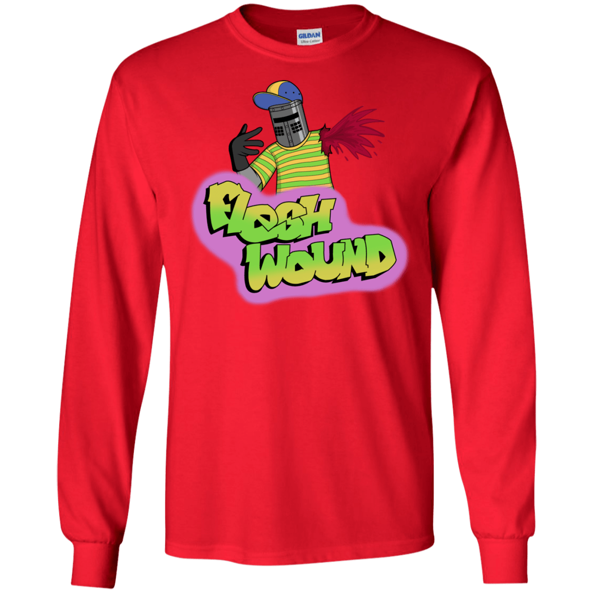T-Shirts Red / S Flesh Wound Long Sleeve T-Shirt