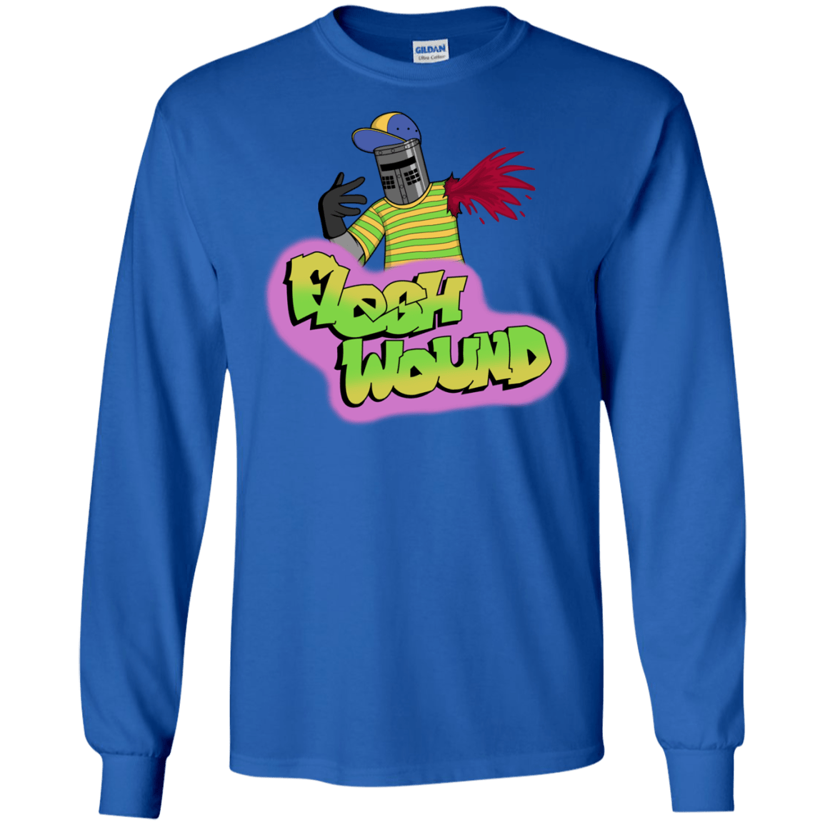 T-Shirts Royal / S Flesh Wound Long Sleeve T-Shirt