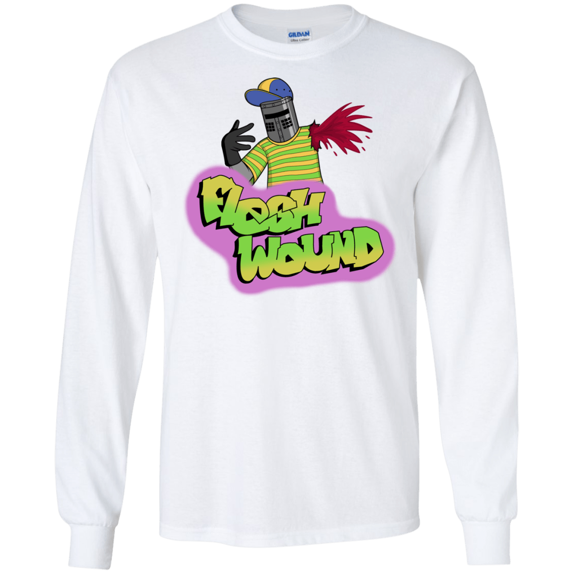 T-Shirts White / S Flesh Wound Long Sleeve T-Shirt