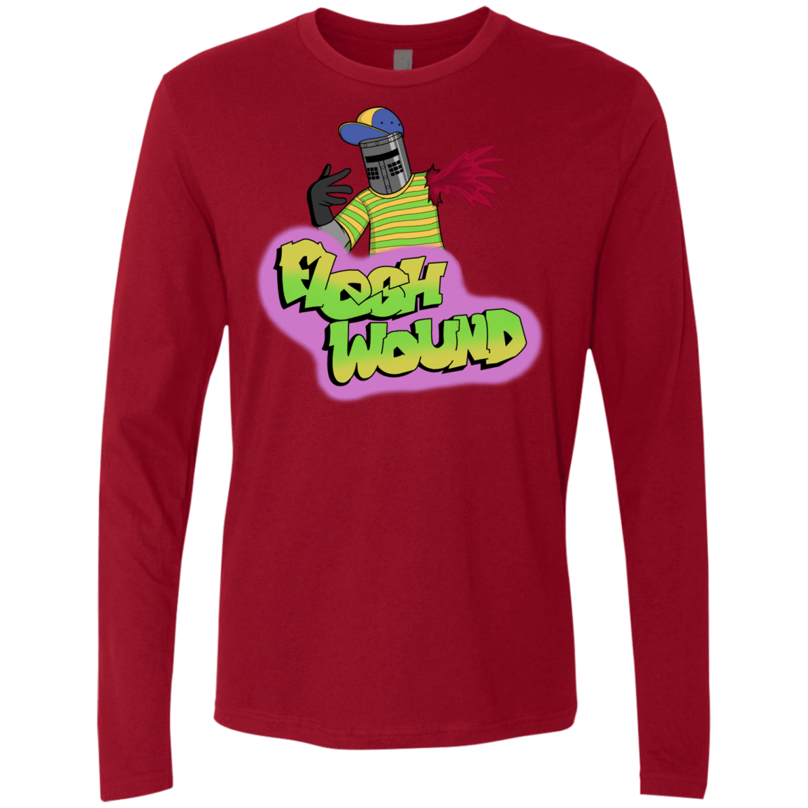 T-Shirts Cardinal / S Flesh Wound Men's Premium Long Sleeve