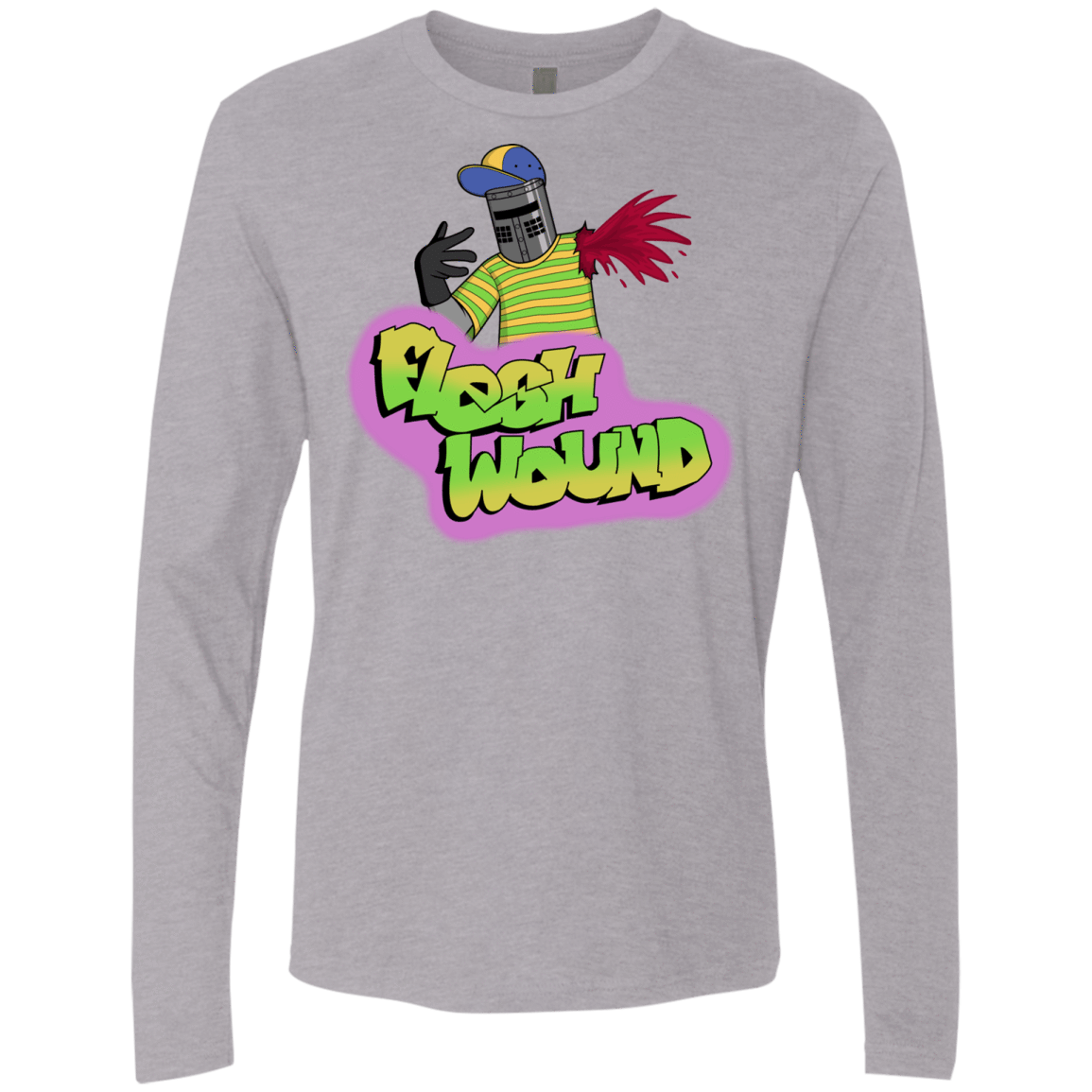 T-Shirts Heather Grey / S Flesh Wound Men's Premium Long Sleeve