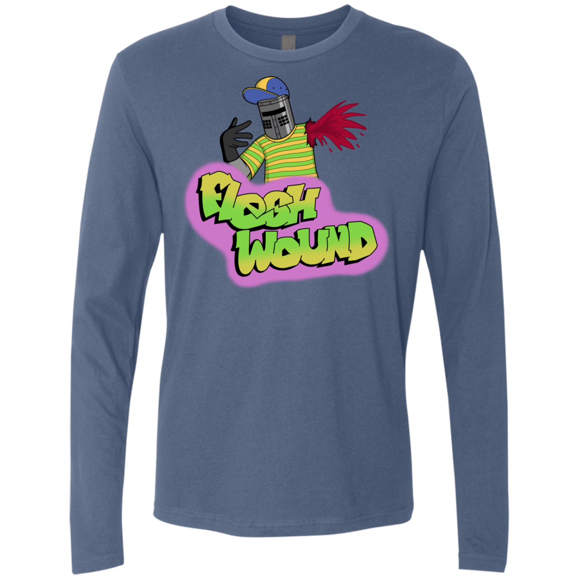 T-Shirts Indigo / S Flesh Wound Men's Premium Long Sleeve
