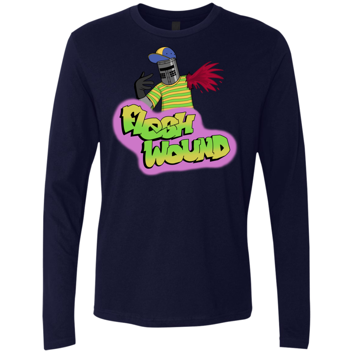 T-Shirts Midnight Navy / S Flesh Wound Men's Premium Long Sleeve