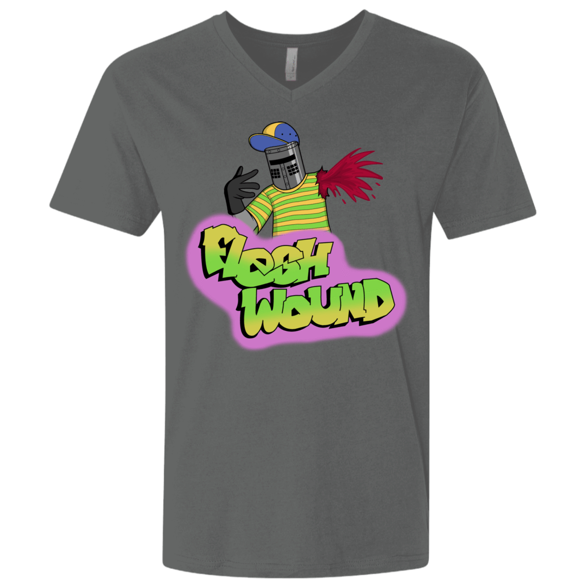 T-Shirts Heavy Metal / X-Small Flesh Wound Men's Premium V-Neck
