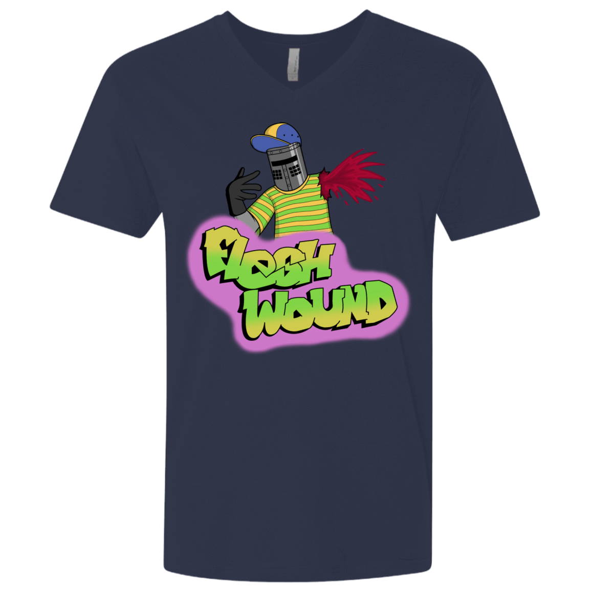 T-Shirts Midnight Navy / X-Small Flesh Wound Men's Premium V-Neck