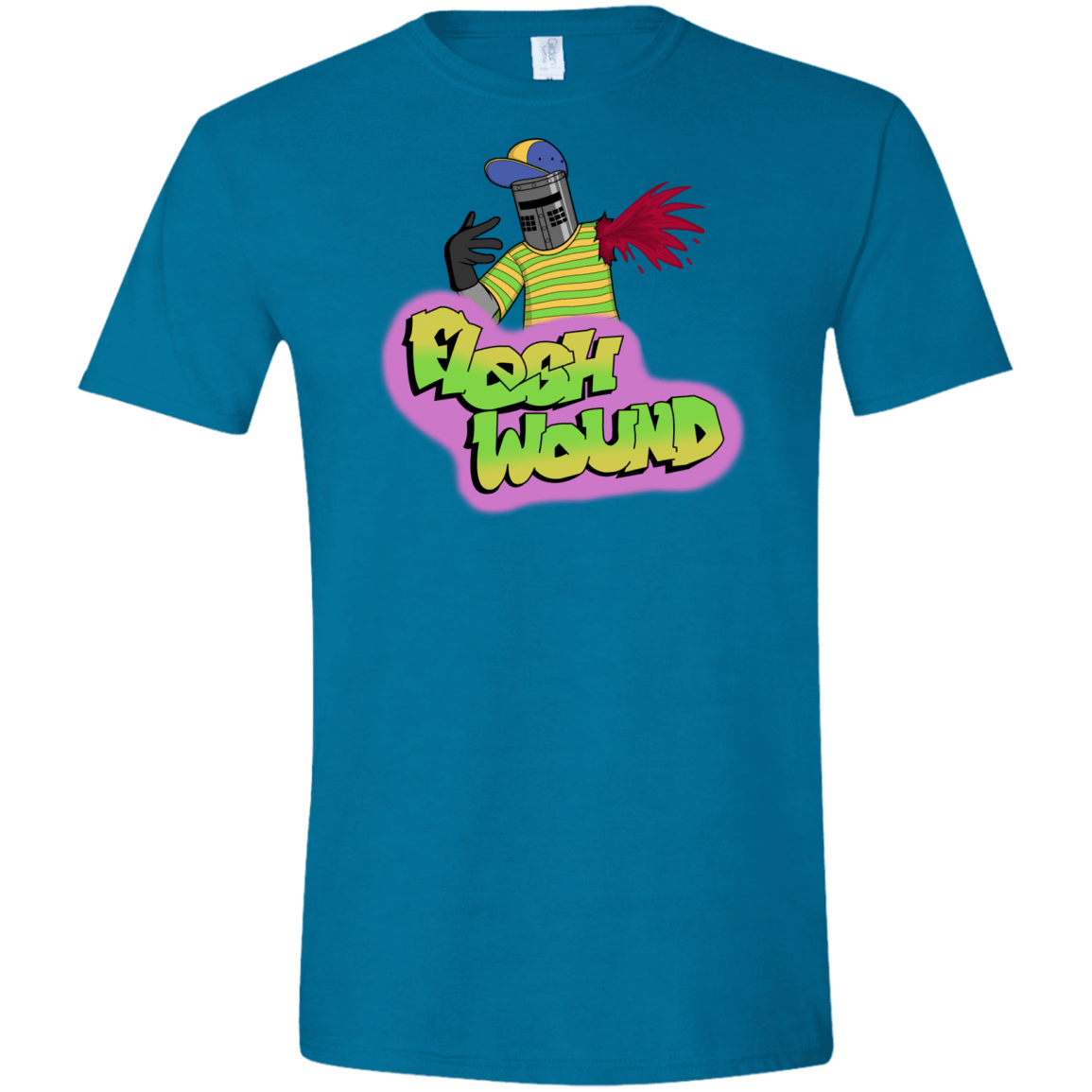 T-Shirts Antique Sapphire / S Flesh Wound Men's Semi-Fitted Softstyle