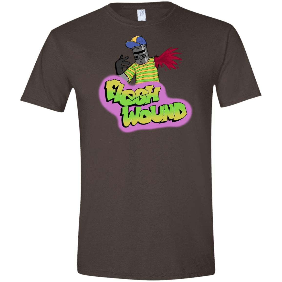 T-Shirts Dark Chocolate / S Flesh Wound Men's Semi-Fitted Softstyle
