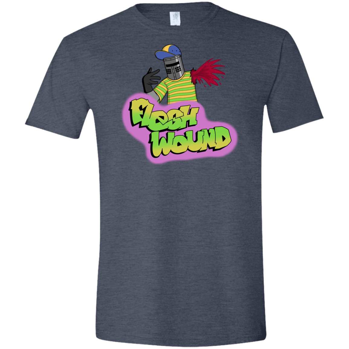 T-Shirts Heather Navy / S Flesh Wound Men's Semi-Fitted Softstyle