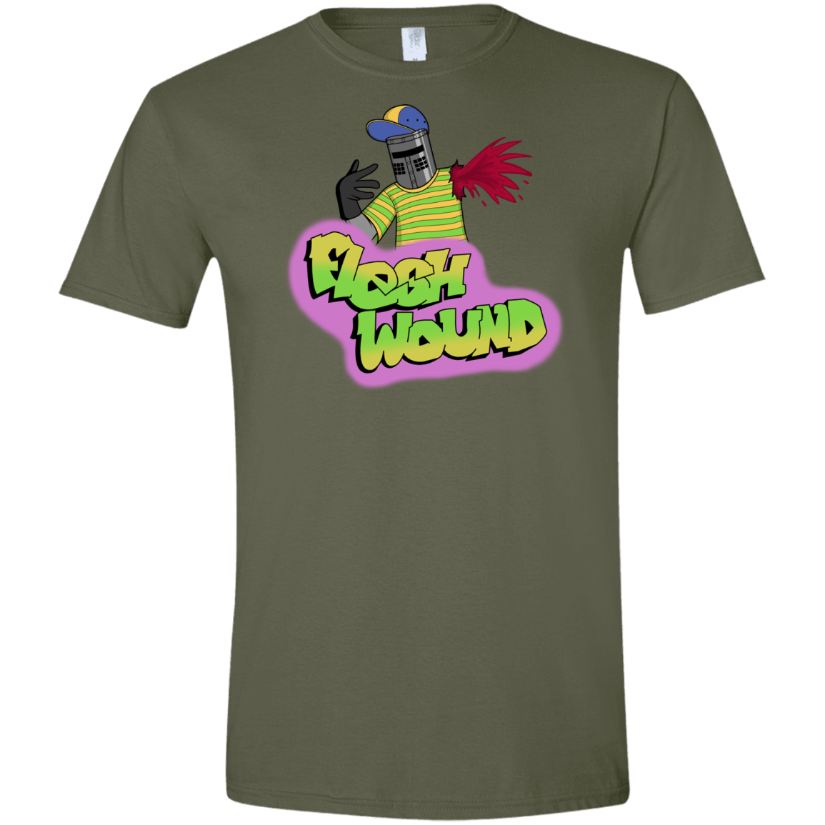 T-Shirts Military Green / S Flesh Wound Men's Semi-Fitted Softstyle