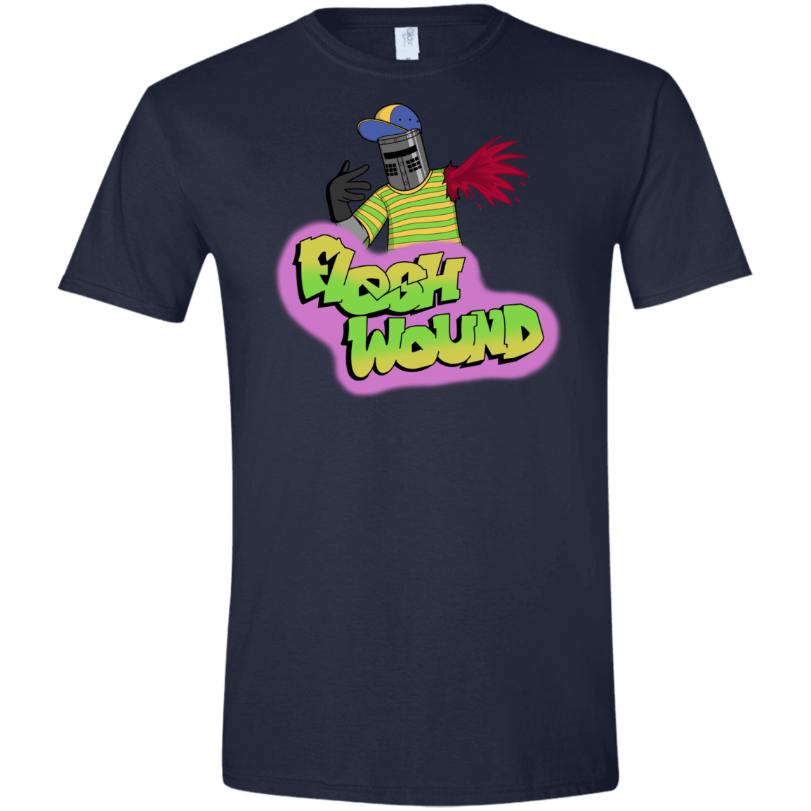 T-Shirts Navy / X-Small Flesh Wound Men's Semi-Fitted Softstyle