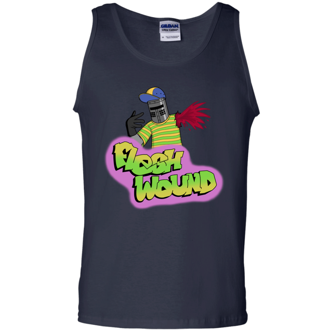 T-Shirts Navy / S Flesh Wound Men's Tank Top