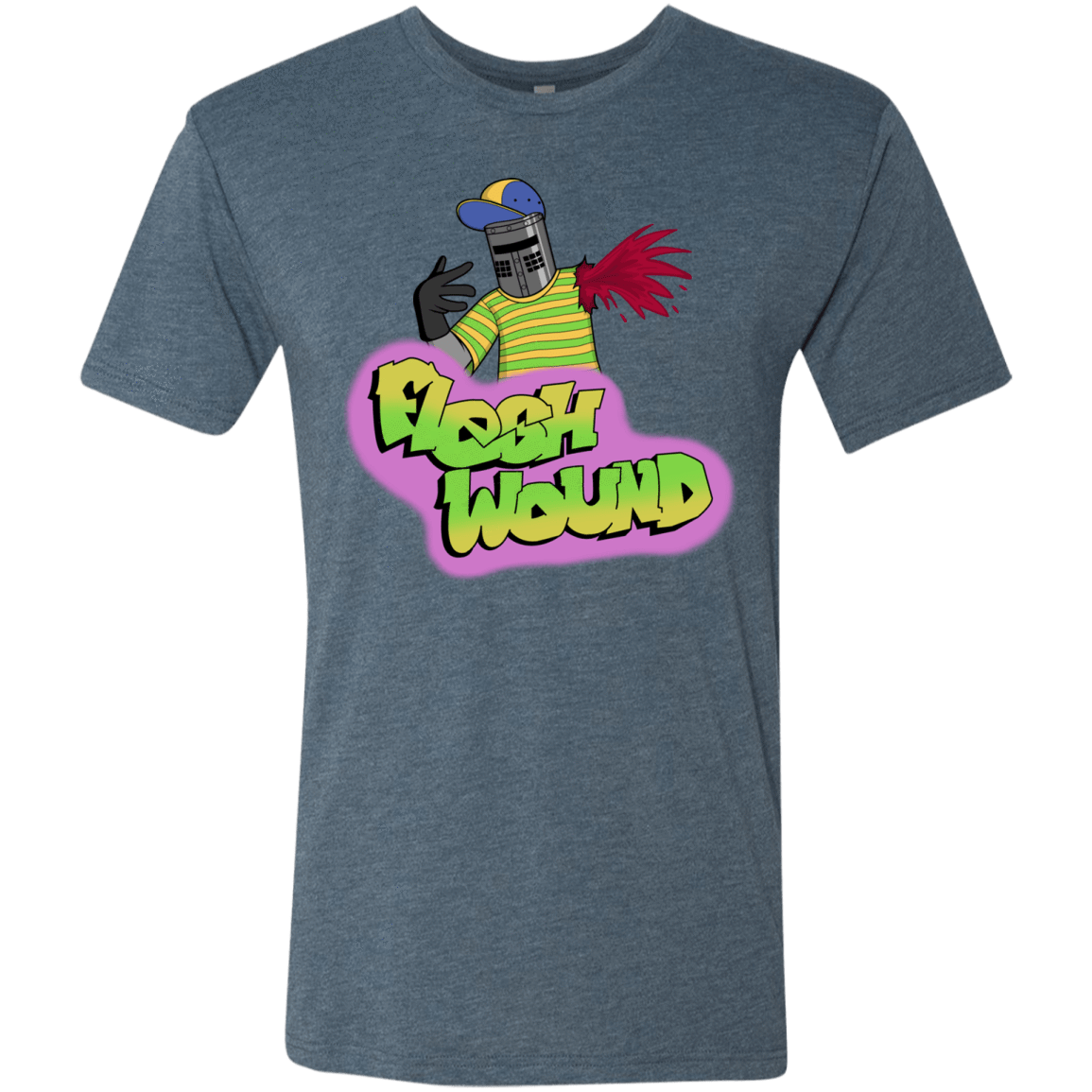 T-Shirts Indigo / S Flesh Wound Men's Triblend T-Shirt