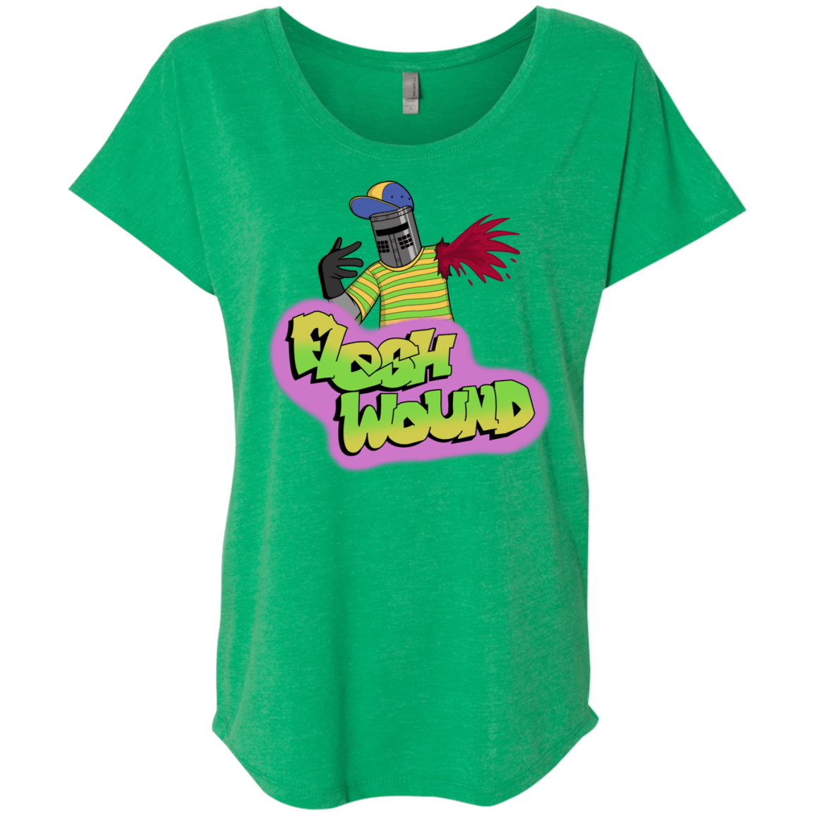 T-Shirts Envy / X-Small Flesh Wound Triblend Dolman Sleeve