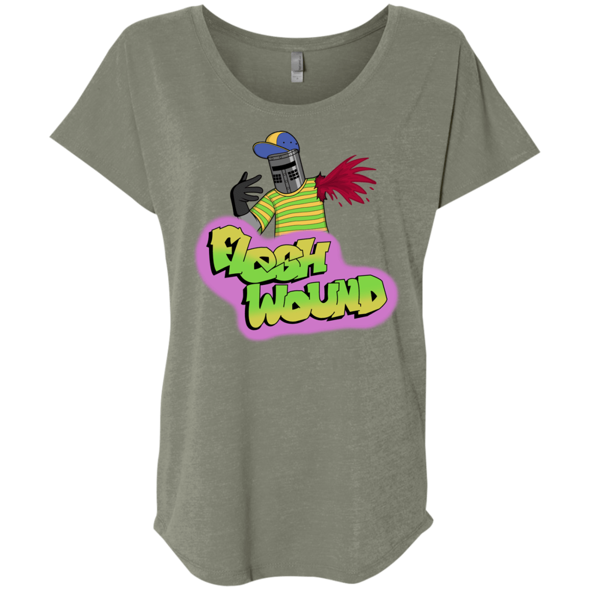 T-Shirts Venetian Grey / X-Small Flesh Wound Triblend Dolman Sleeve