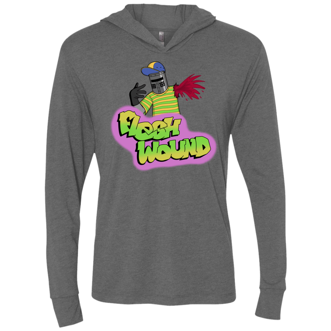T-Shirts Premium Heather / X-Small Flesh Wound Triblend Long Sleeve Hoodie Tee