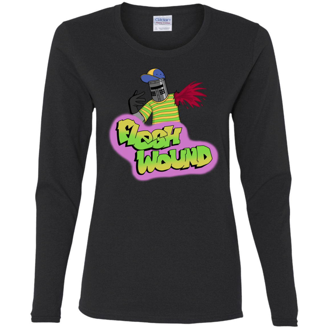 T-Shirts Black / S Flesh Wound Women's Long Sleeve T-Shirt