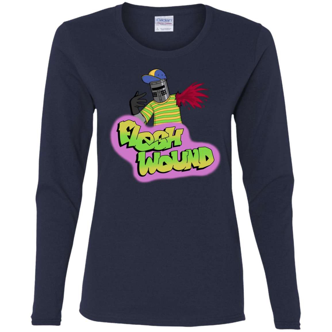 T-Shirts Navy / S Flesh Wound Women's Long Sleeve T-Shirt