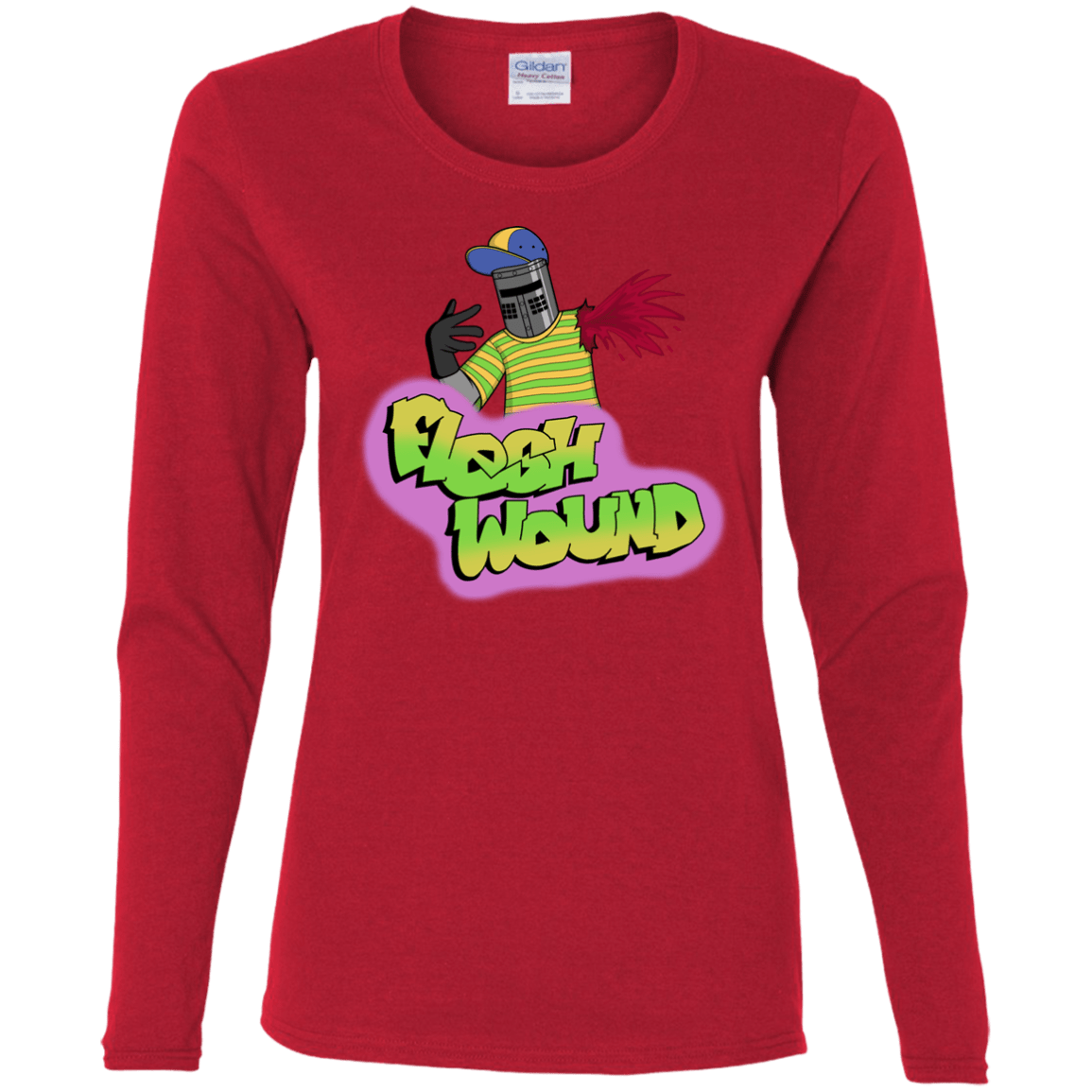 T-Shirts Red / S Flesh Wound Women's Long Sleeve T-Shirt