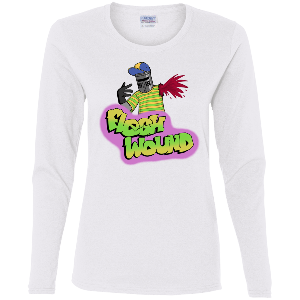 T-Shirts White / S Flesh Wound Women's Long Sleeve T-Shirt