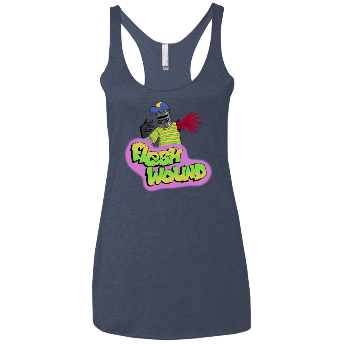 T-Shirts Vintage Navy / X-Small Flesh Wound Women's Triblend Racerback Tank