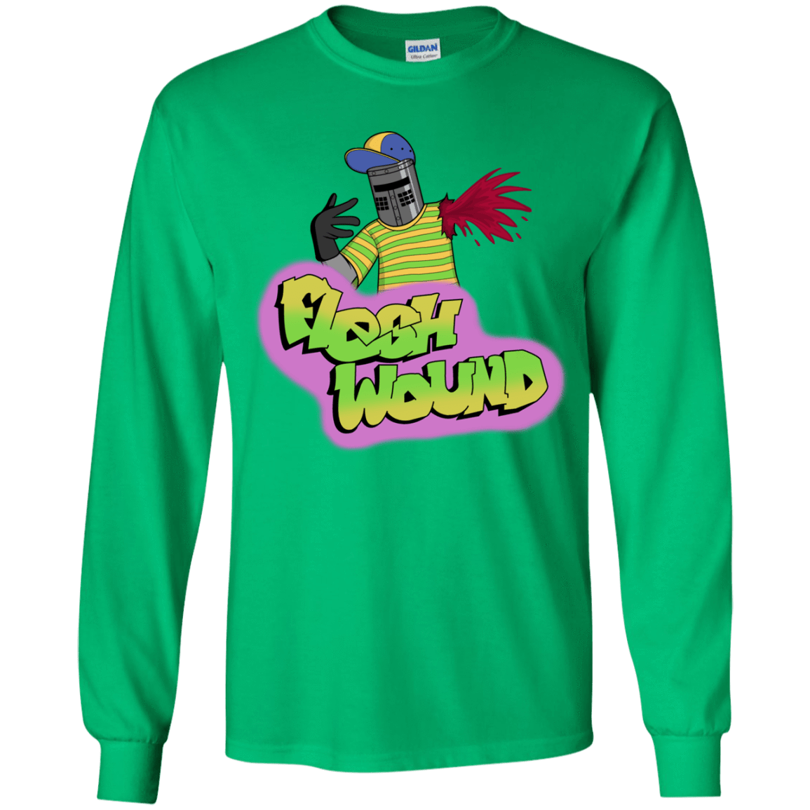 T-Shirts Irish Green / YS Flesh Wound Youth Long Sleeve T-Shirt