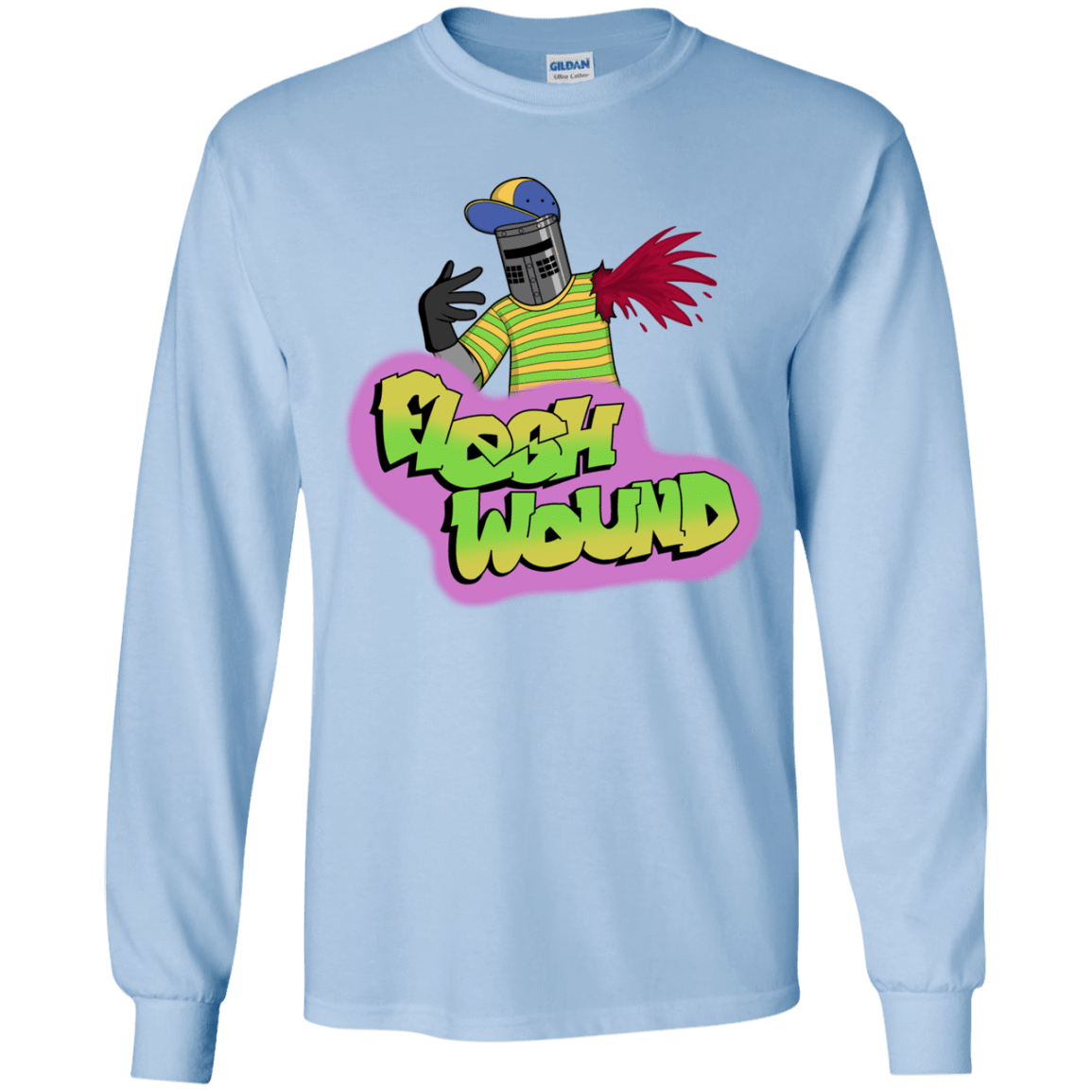 T-Shirts Light Blue / YS Flesh Wound Youth Long Sleeve T-Shirt