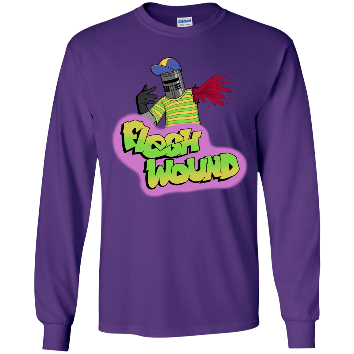 T-Shirts Purple / YS Flesh Wound Youth Long Sleeve T-Shirt