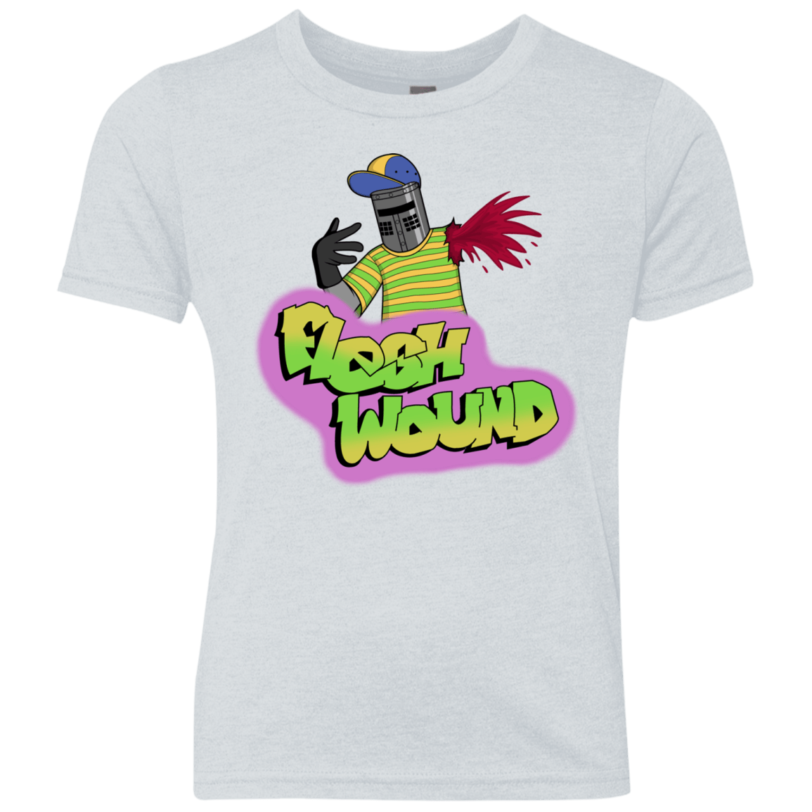T-Shirts Heather White / YXS Flesh Wound Youth Triblend T-Shirt