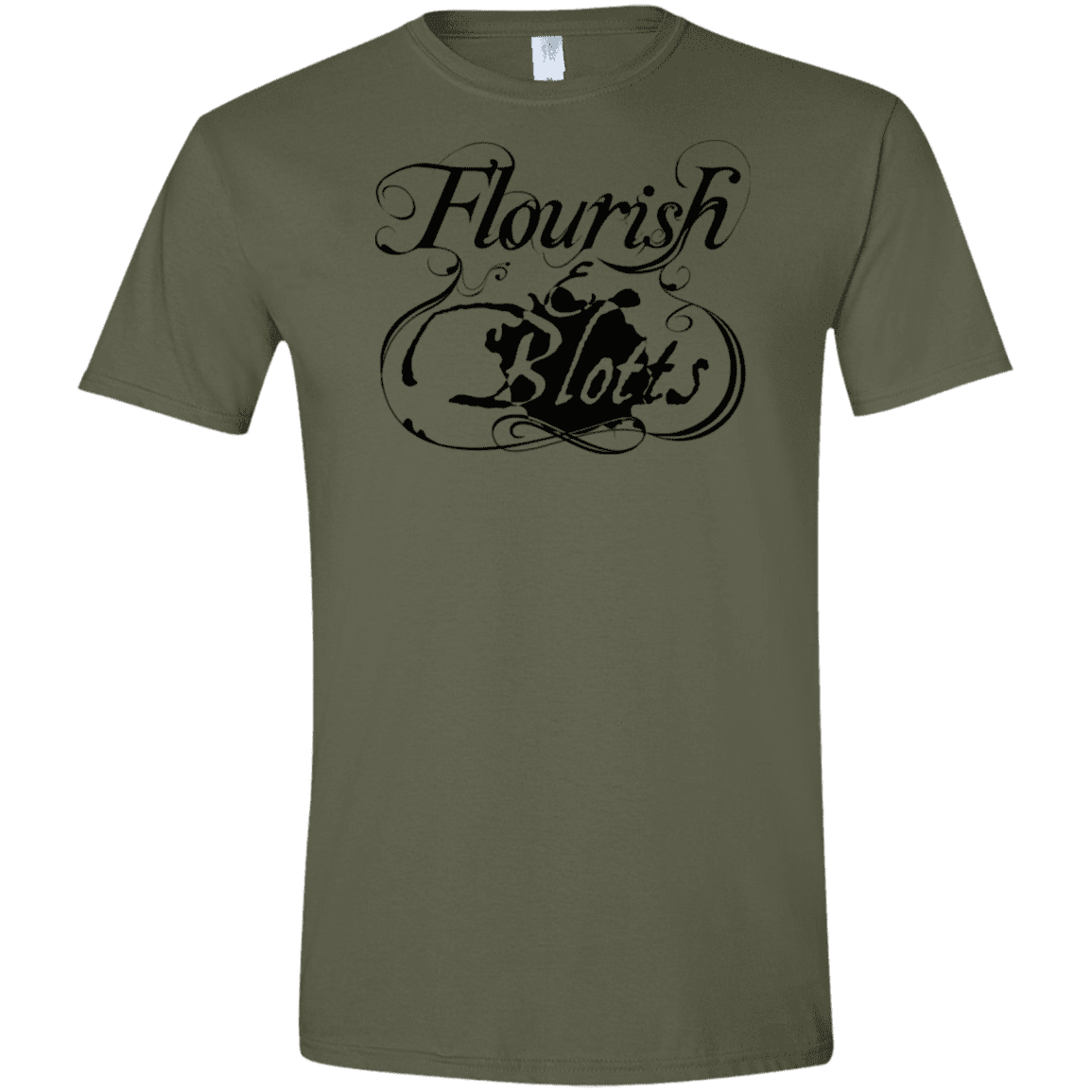 T-Shirts Military Green / S Flourish and Blotts of Diagon Alley Men's Semi-Fitted Softstyle