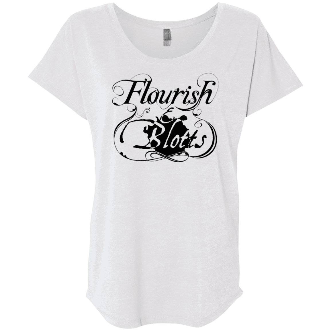 T-Shirts Heather White / X-Small Flourish and Blotts of Diagon Alley Triblend Dolman Sleeve