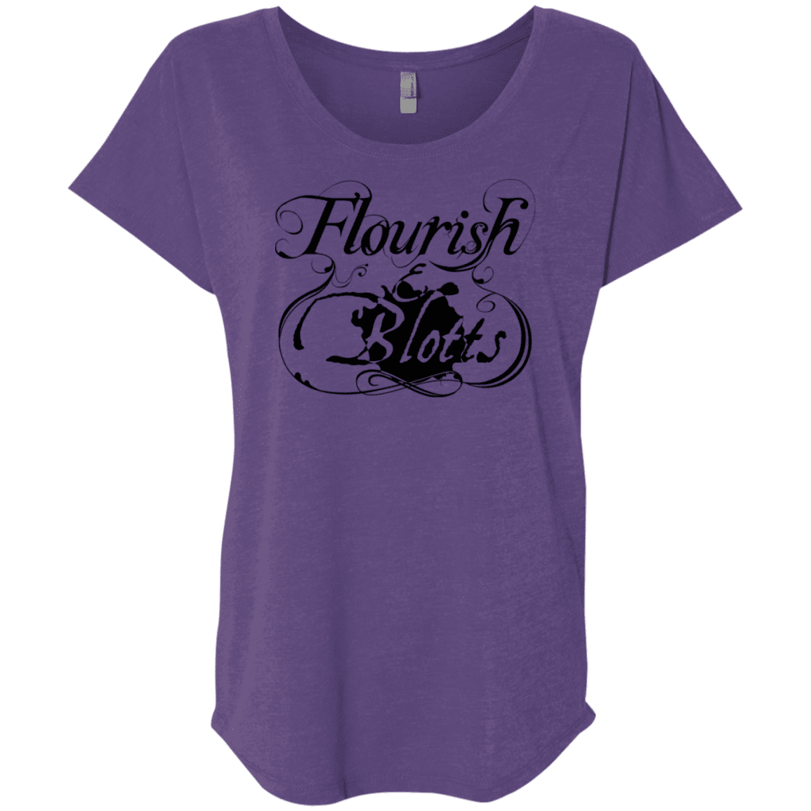 T-Shirts Purple Rush / X-Small Flourish and Blotts of Diagon Alley Triblend Dolman Sleeve