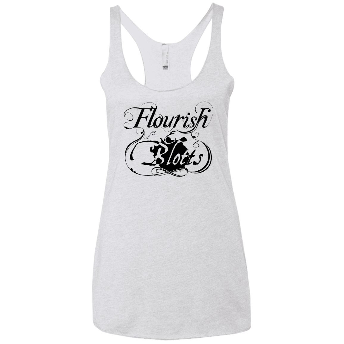 T-Shirts Heather White / X-Small Flourish and Blotts of Diagon Alley Women's Triblend Racerback Tank