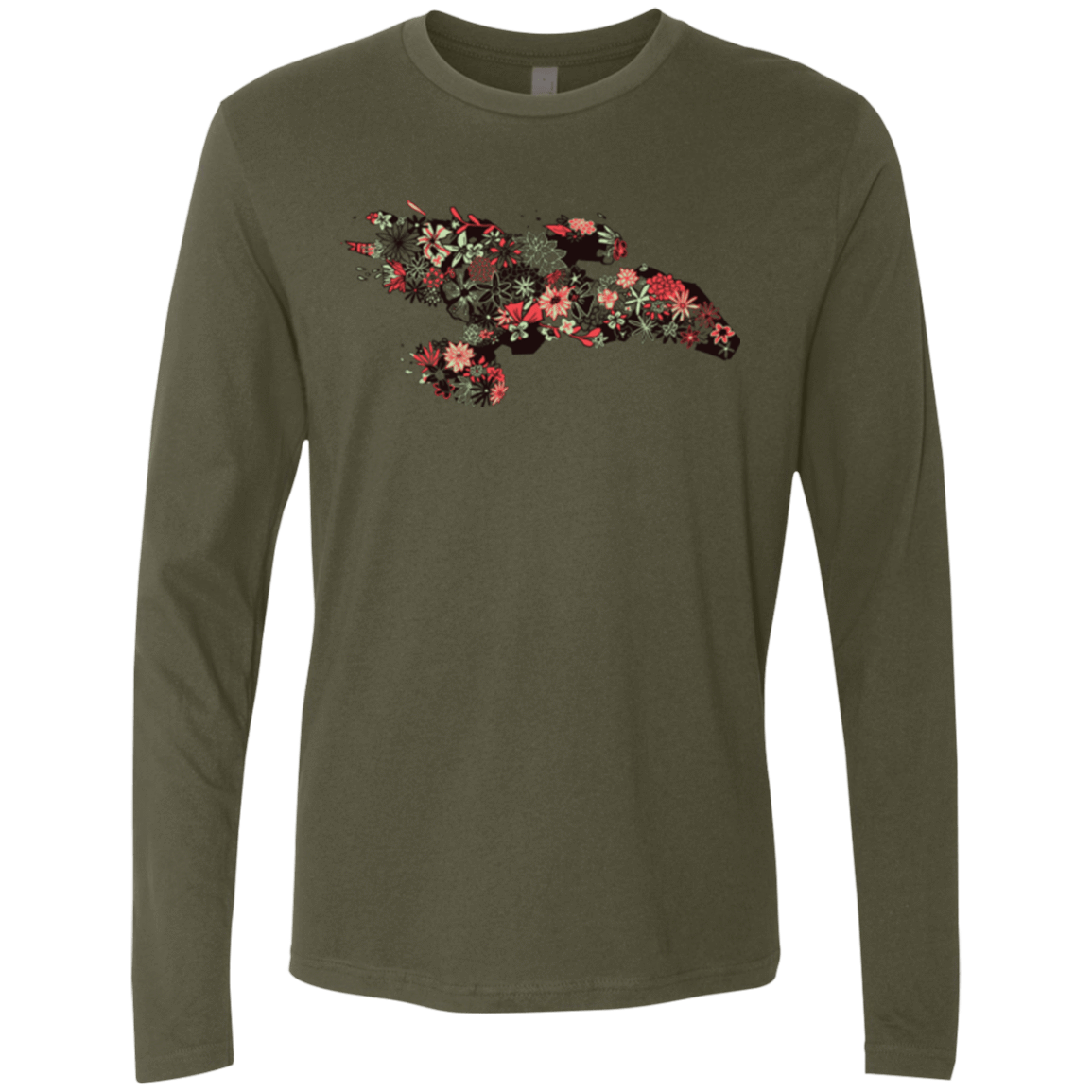 T-Shirts Military Green / Small Flowerfly Men's Premium Long Sleeve