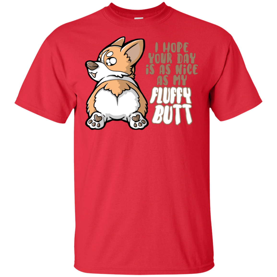 T-Shirts Red / S Fluffy Butt T-Shirt