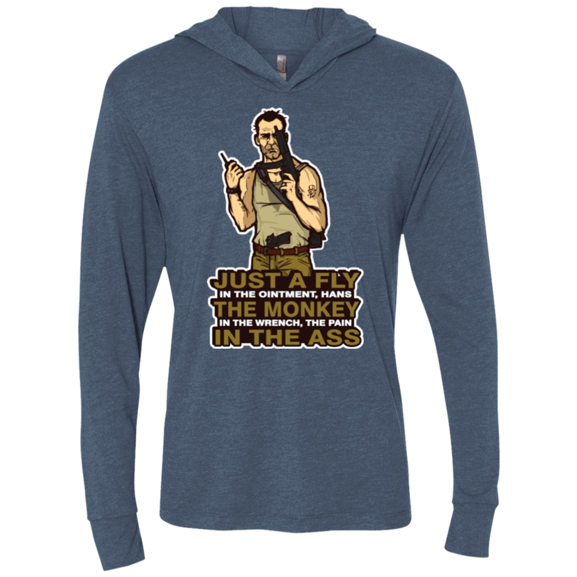 T-Shirts Indigo / X-Small Fly In The Ointment Triblend Long Sleeve Hoodie Tee