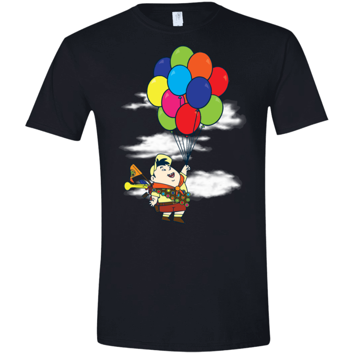T-Shirts Black / X-Small Flying Balloon Boy Men's Semi-Fitted Softstyle