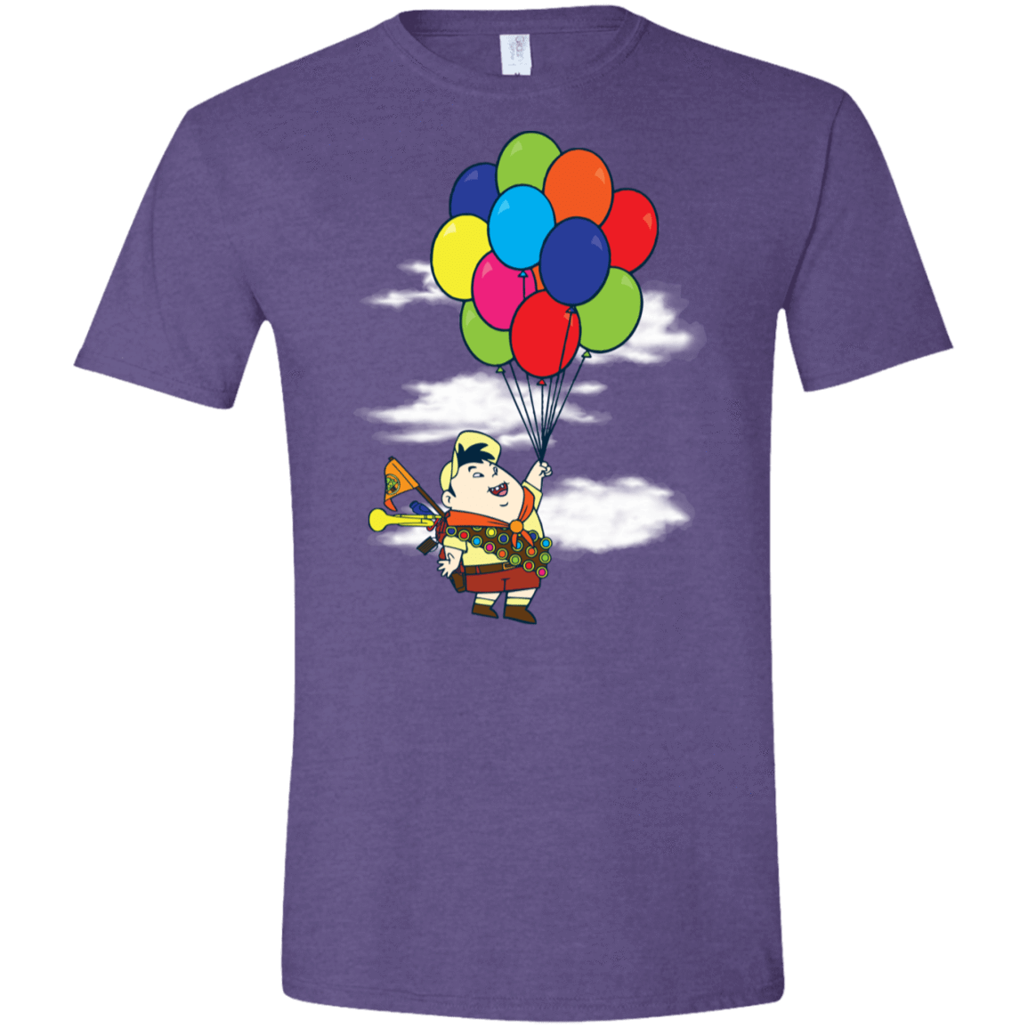 T-Shirts Heather Purple / S Flying Balloon Boy Men's Semi-Fitted Softstyle