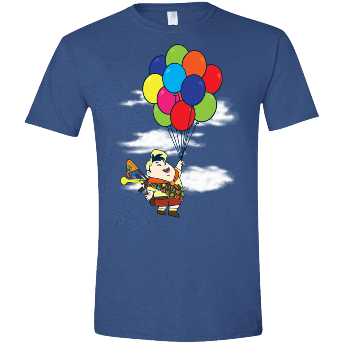 T-Shirts Heather Royal / X-Small Flying Balloon Boy Men's Semi-Fitted Softstyle