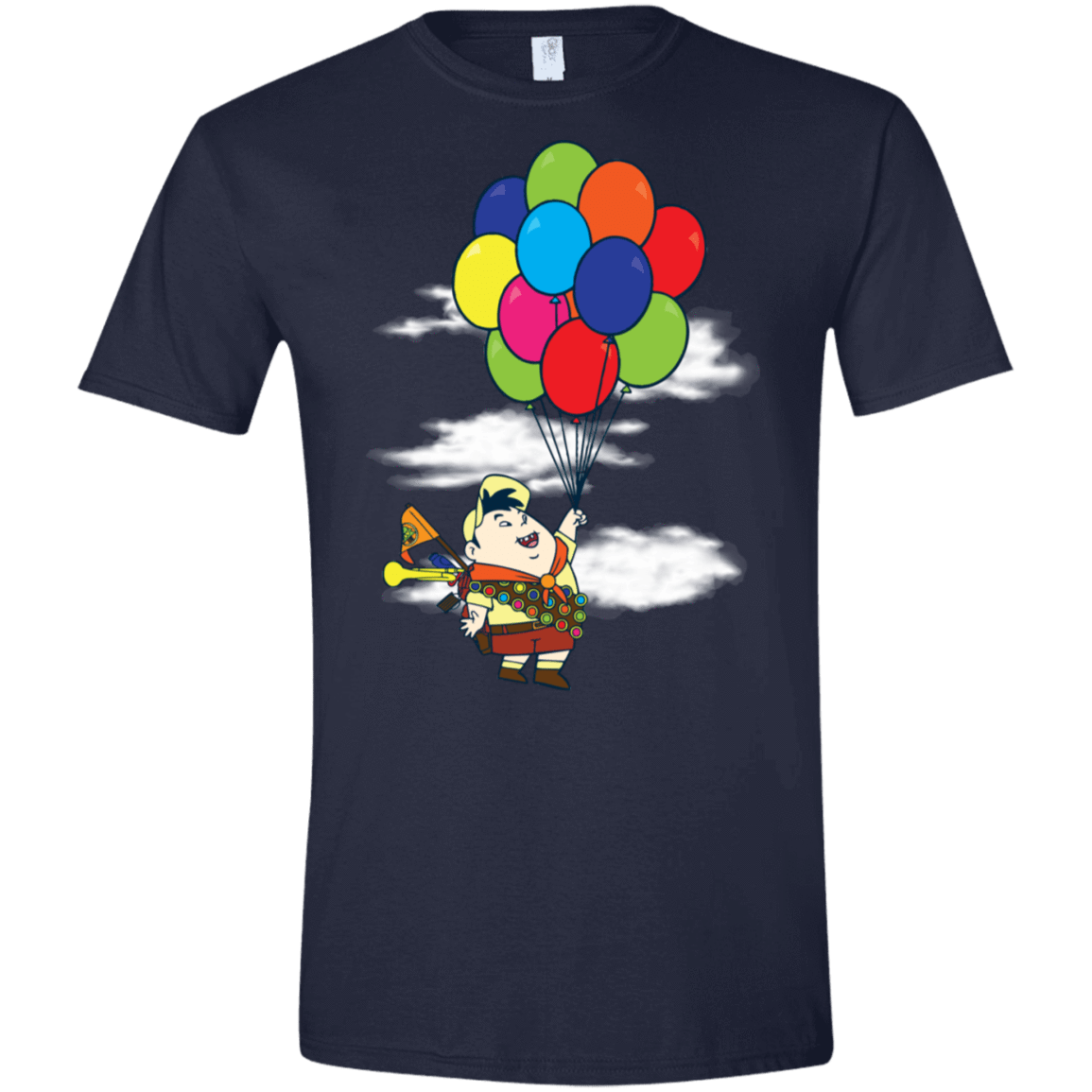 T-Shirts Navy / X-Small Flying Balloon Boy Men's Semi-Fitted Softstyle