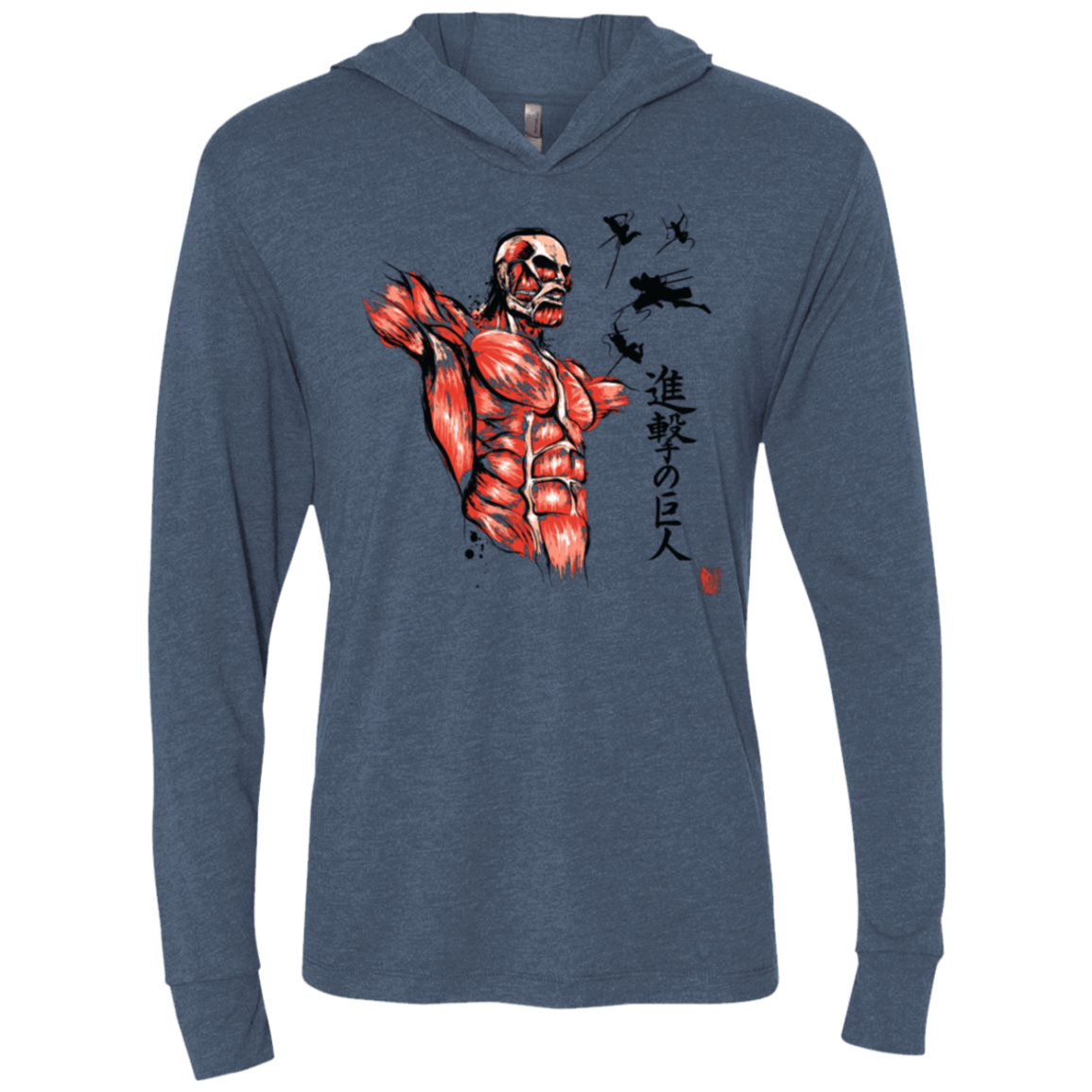 T-Shirts Indigo / X-Small Flying for Freedom Triblend Long Sleeve Hoodie Tee